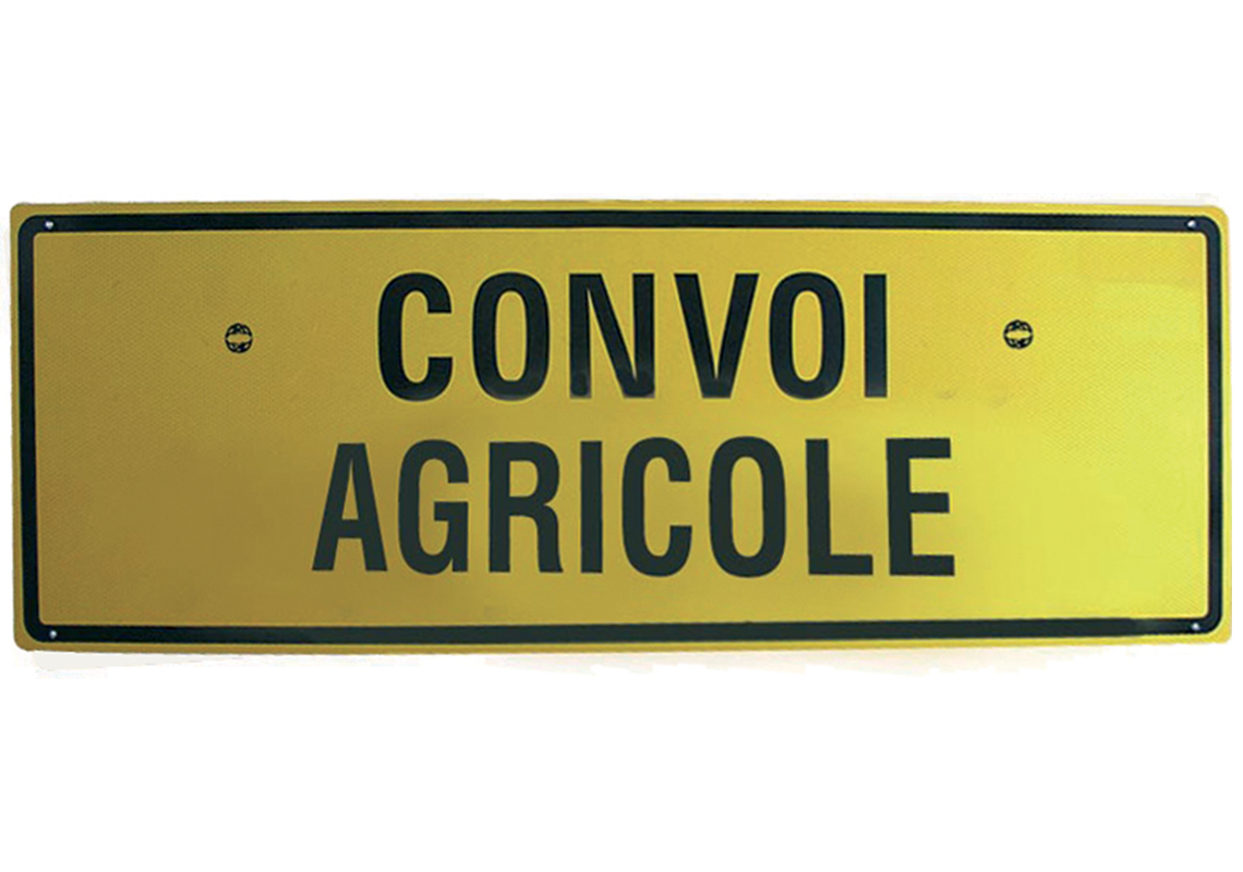 Signaling plate for CONVOI AGRICOLE 2 sides